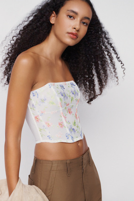 Fleur Du Mal Elara Embroidered Corset Top | Anthropologie