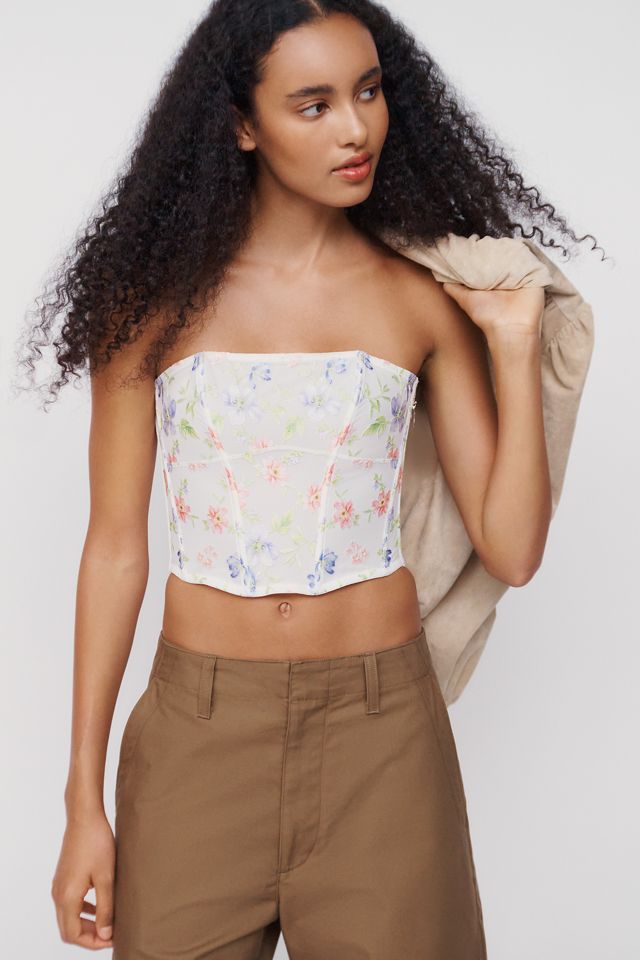 Fleur Du Mal Elara Embroidered Corset Top #2