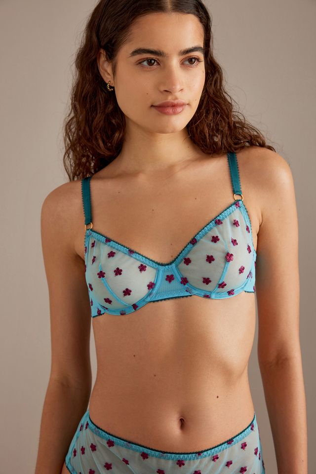 Dora Larsen Maudie Mesh Floral-Embroidered Bra #2