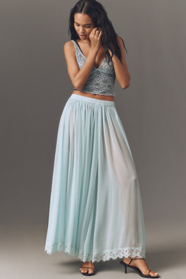 BY ANTHROPOLOGIE SHEER MAXI SKIRT 