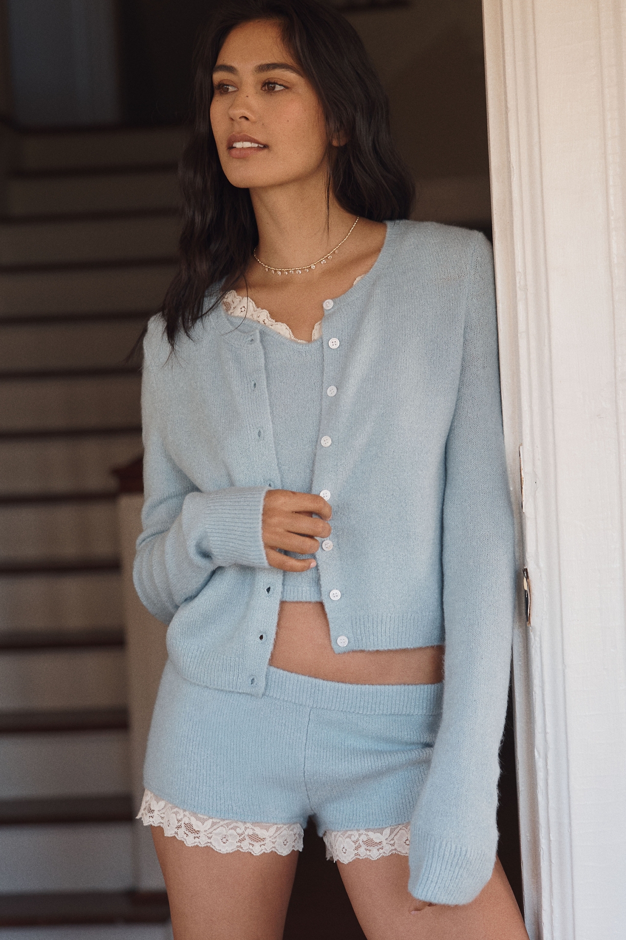 LyreBird Lace-Trim Knit Boyshorts