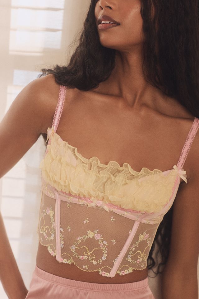 For Love & Lemons Sunny Mesh Corset Bra #1