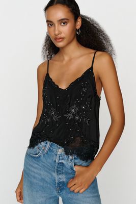 LyreBird Embellished Lace Tank