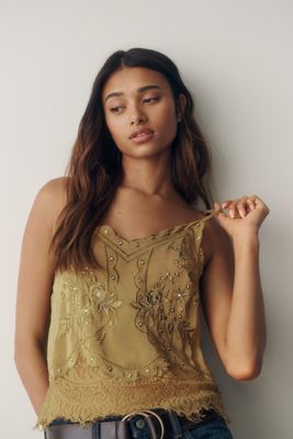 LyreBird Embellished Lace Tank