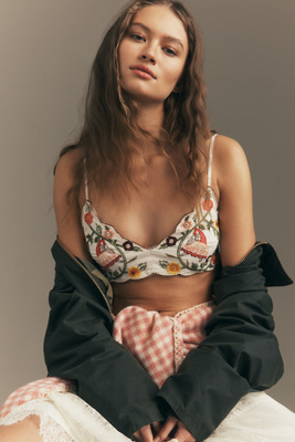 LyreBird Embroidered Beaded Bralette