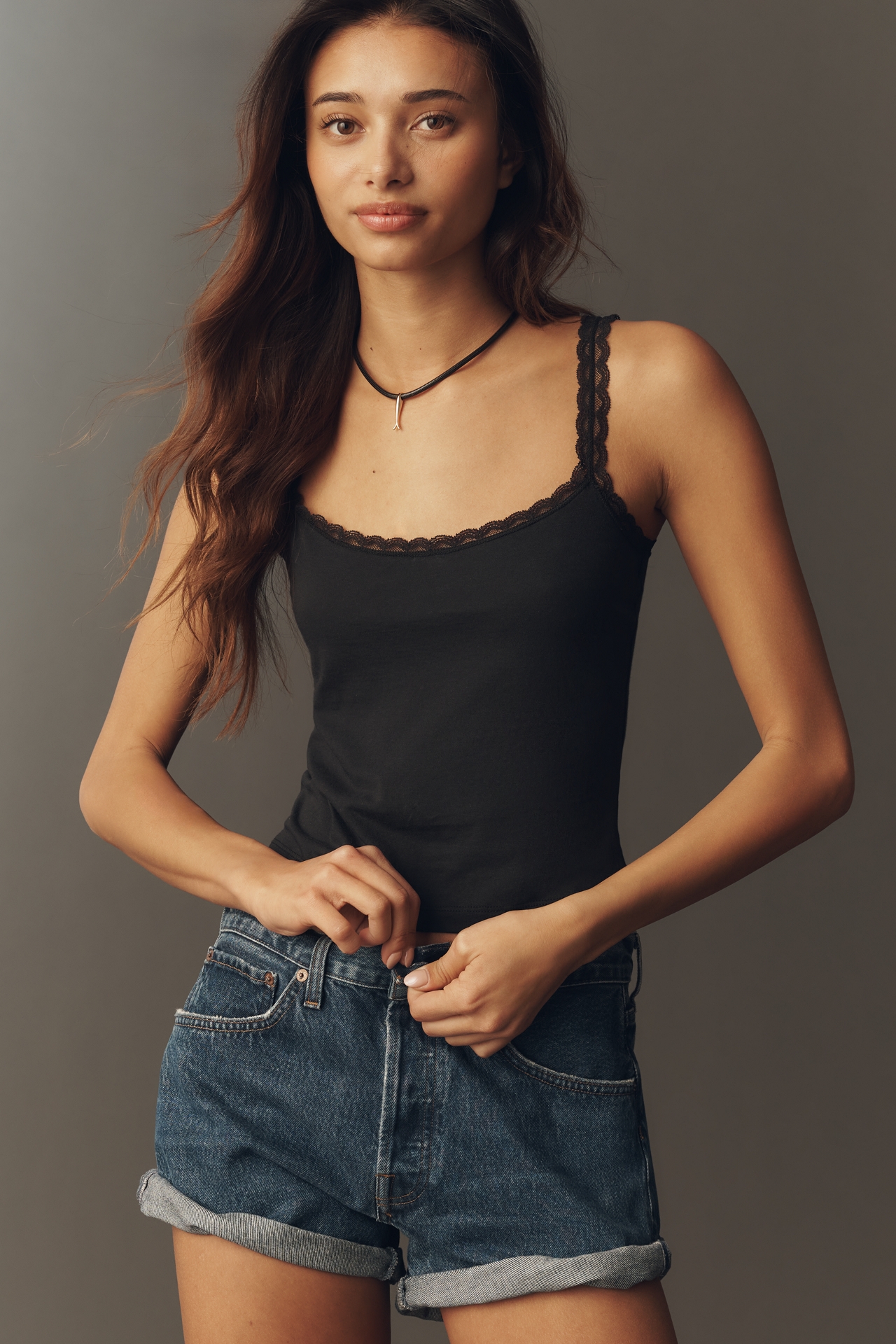LyreBird Lace-Trim Knit Cami