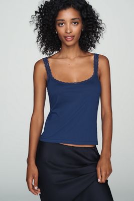 Canotta in Maglia con Bordo in Pizzo LyreBird