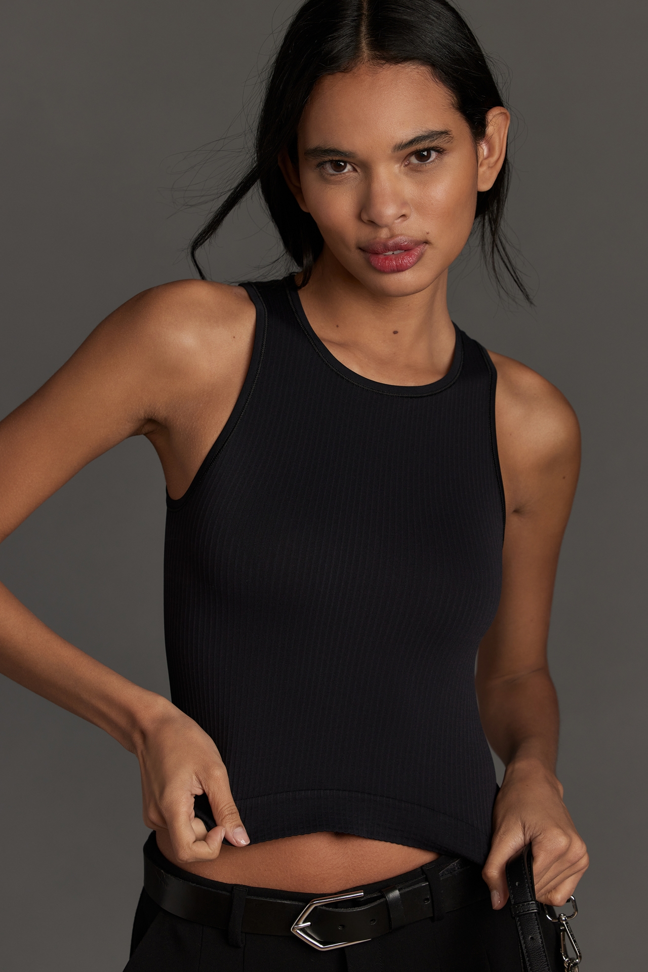 The Reegan Seamless Ribbed Cropped Tank