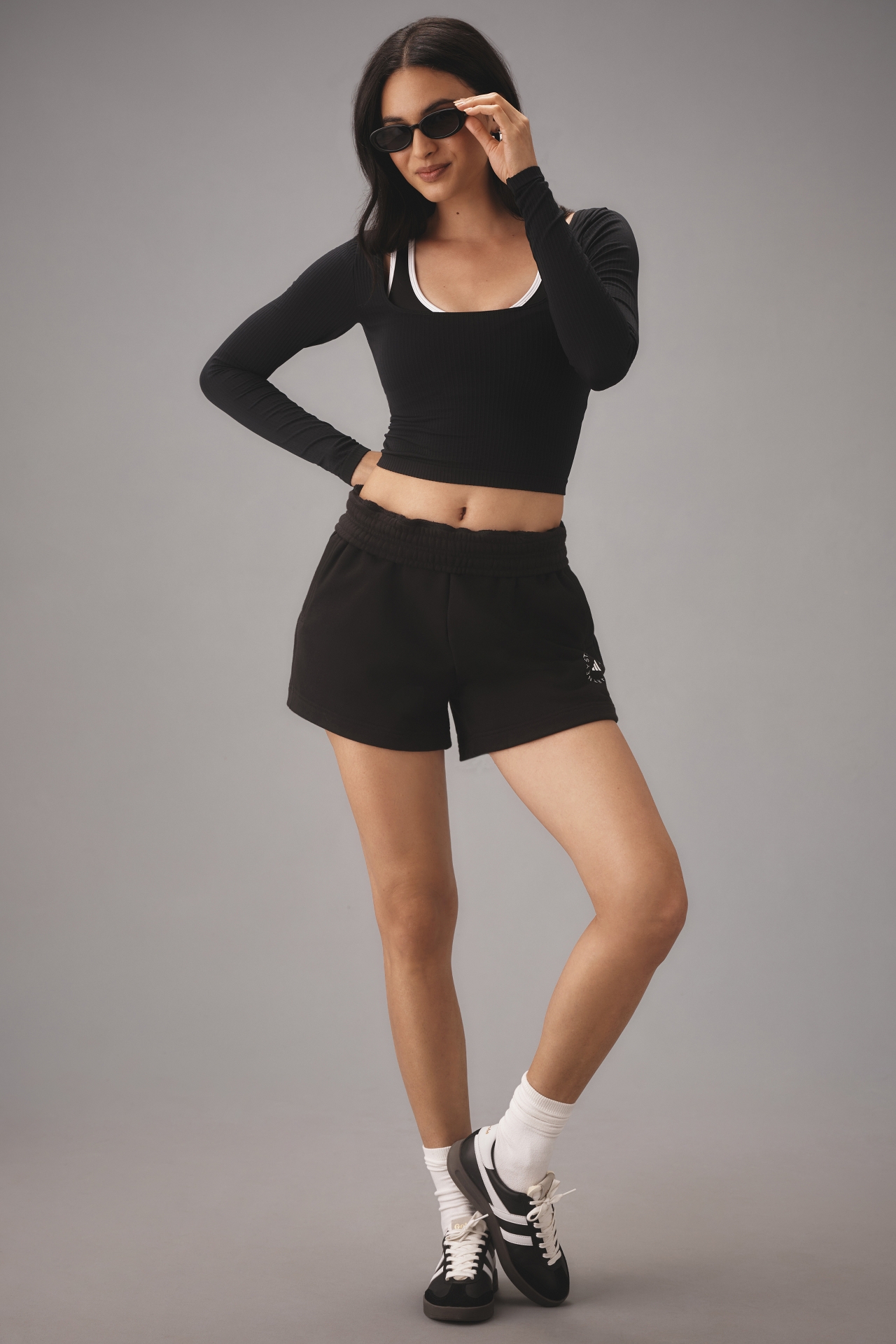 The Reegan Seamless Ribbed Cropped Long-Sleeve Top