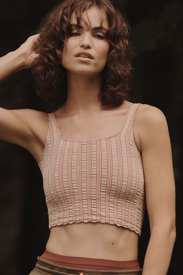 The Hannah Seamless Textured Tank: Plaid Stripe Edition #3