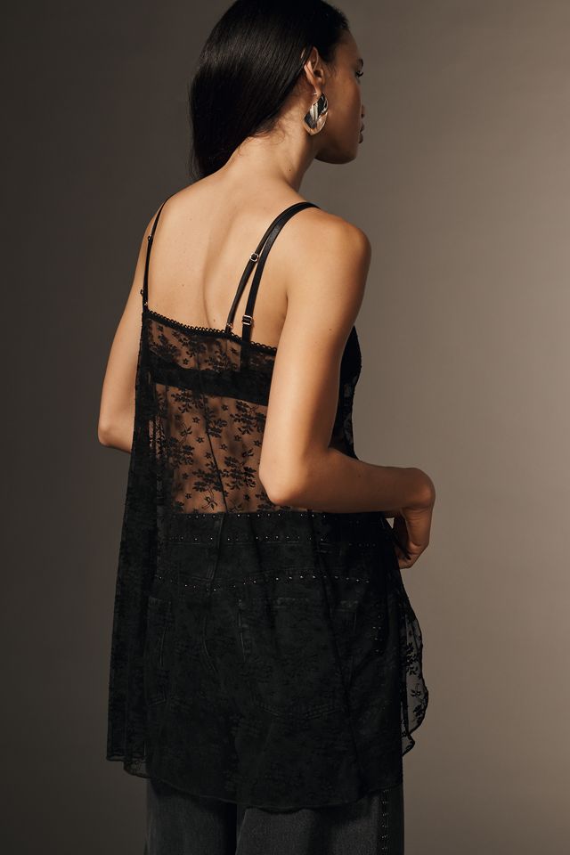 LyreBird Lace Button-Front Tunic Cami #4