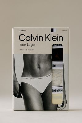Slip Bikini con Logo Icon Calvin Klein, Confezione da 3