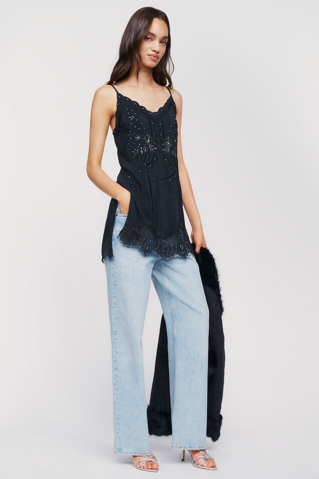 LyreBird Embroidered Slip Mini Dress #1