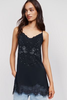 LyreBird Embroidered Slip Mini Dress