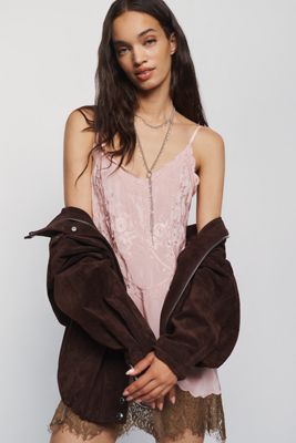 LyreBird Embroidered Slip Mini Dress