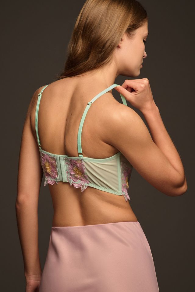 By Anthropologie Floral Embroidered Corset Top #2