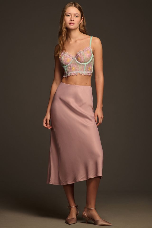 By Anthropologie Floral Embroidered Corset Top #1