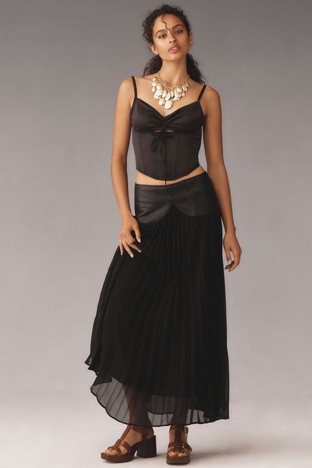 By Anthropologie Ruched Satin Bustier Top #2
