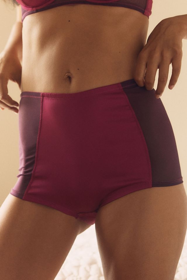 LyreBird Satin Mesh High-Waisted Boyshorts #1