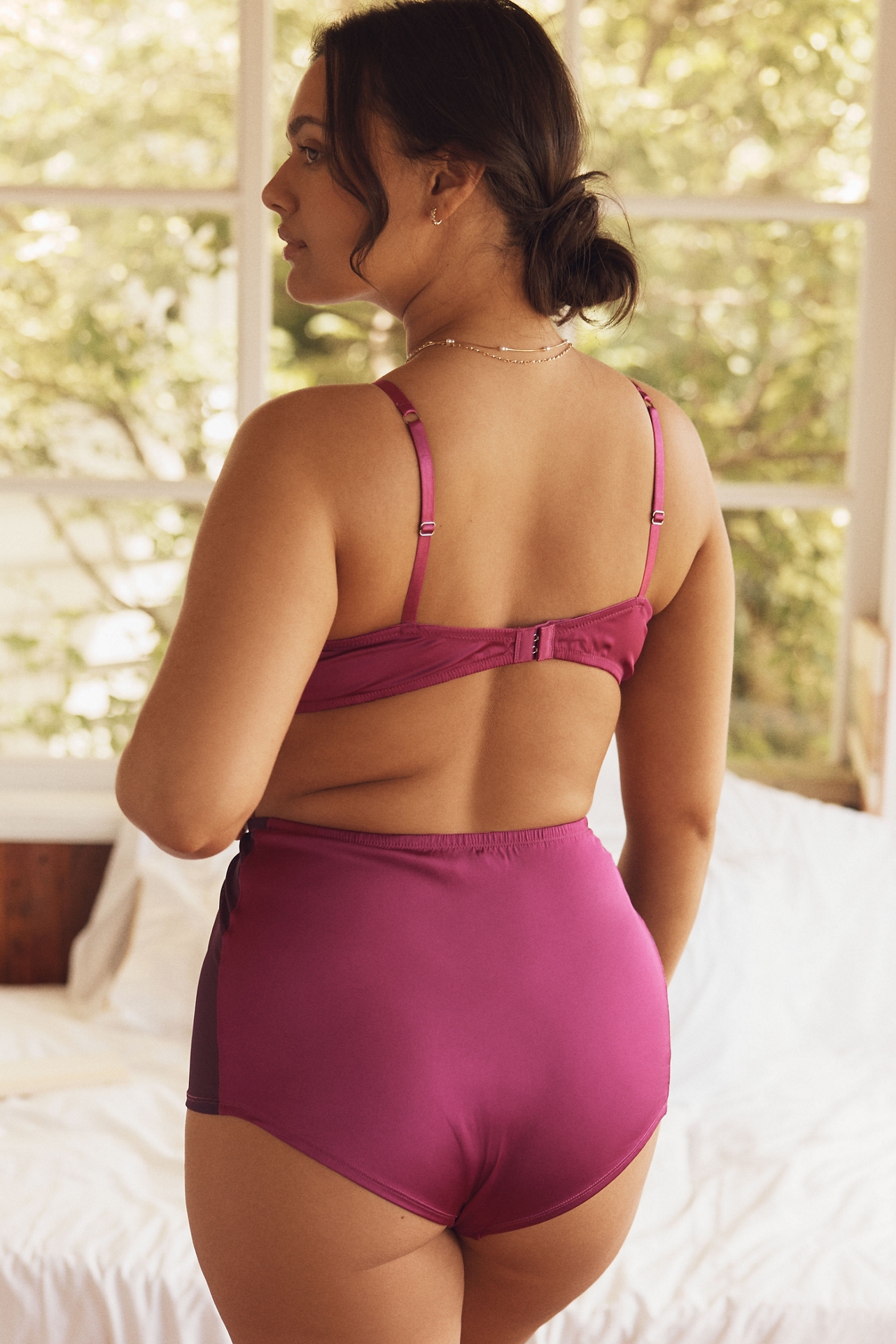 LyreBird Satin Mesh High-Waisted Boyshorts