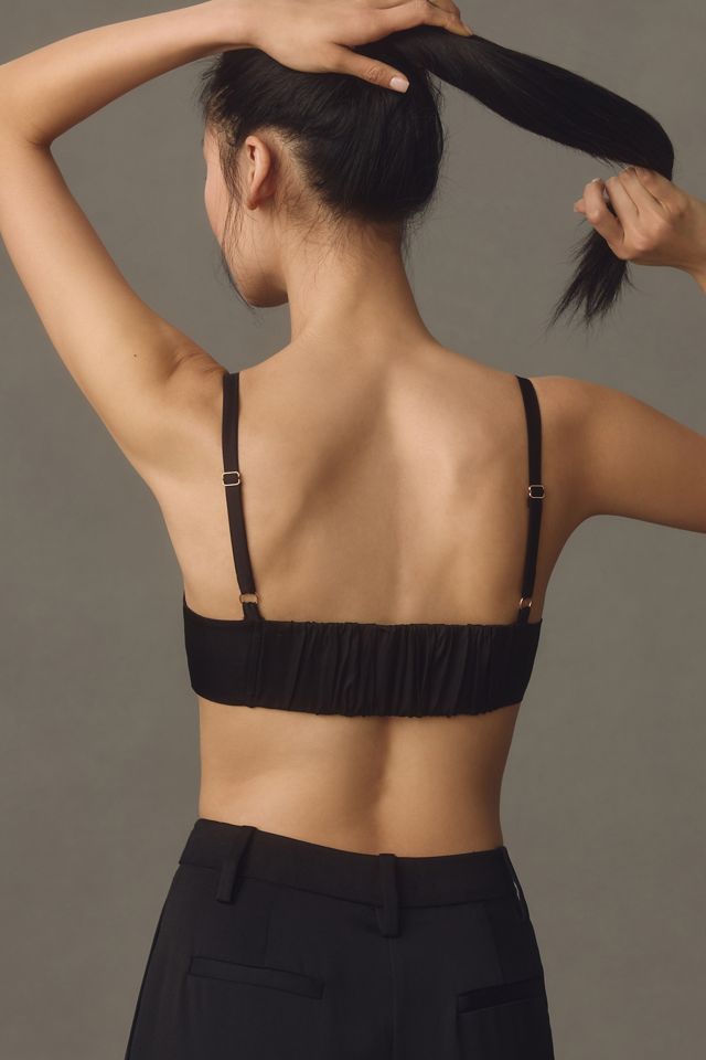 By Anthropologie Satin Square-Neck Micro Bra Top #1