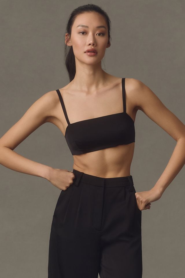 By Anthropologie Satin Square-Neck Micro Bra Top #2