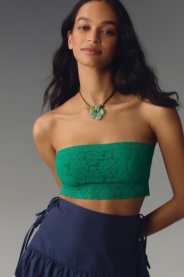 Shop By Anthropologie Lace Bandeau Bra In Green