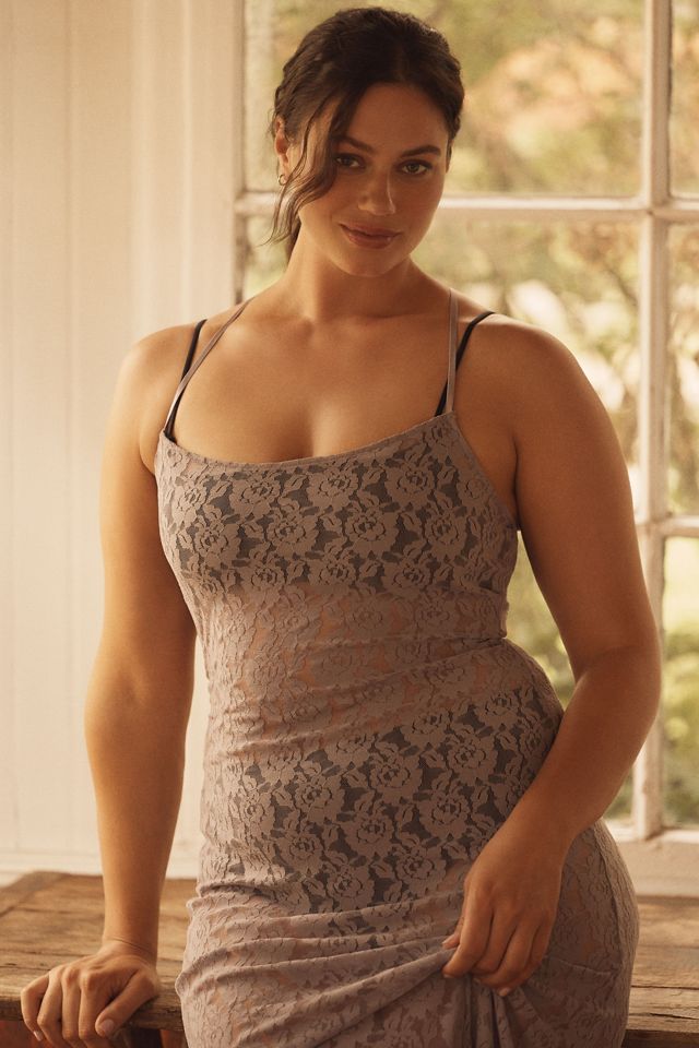 By Anthropologie Lace Godet Maxi Slip Dress #6
