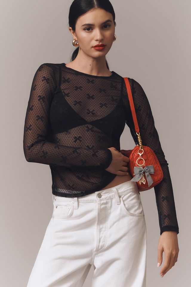 By Anthropologie Long-Sleeve Novelty Lace Top #1