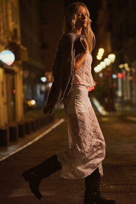 LyreBird Lace Maxi Slip Skirt