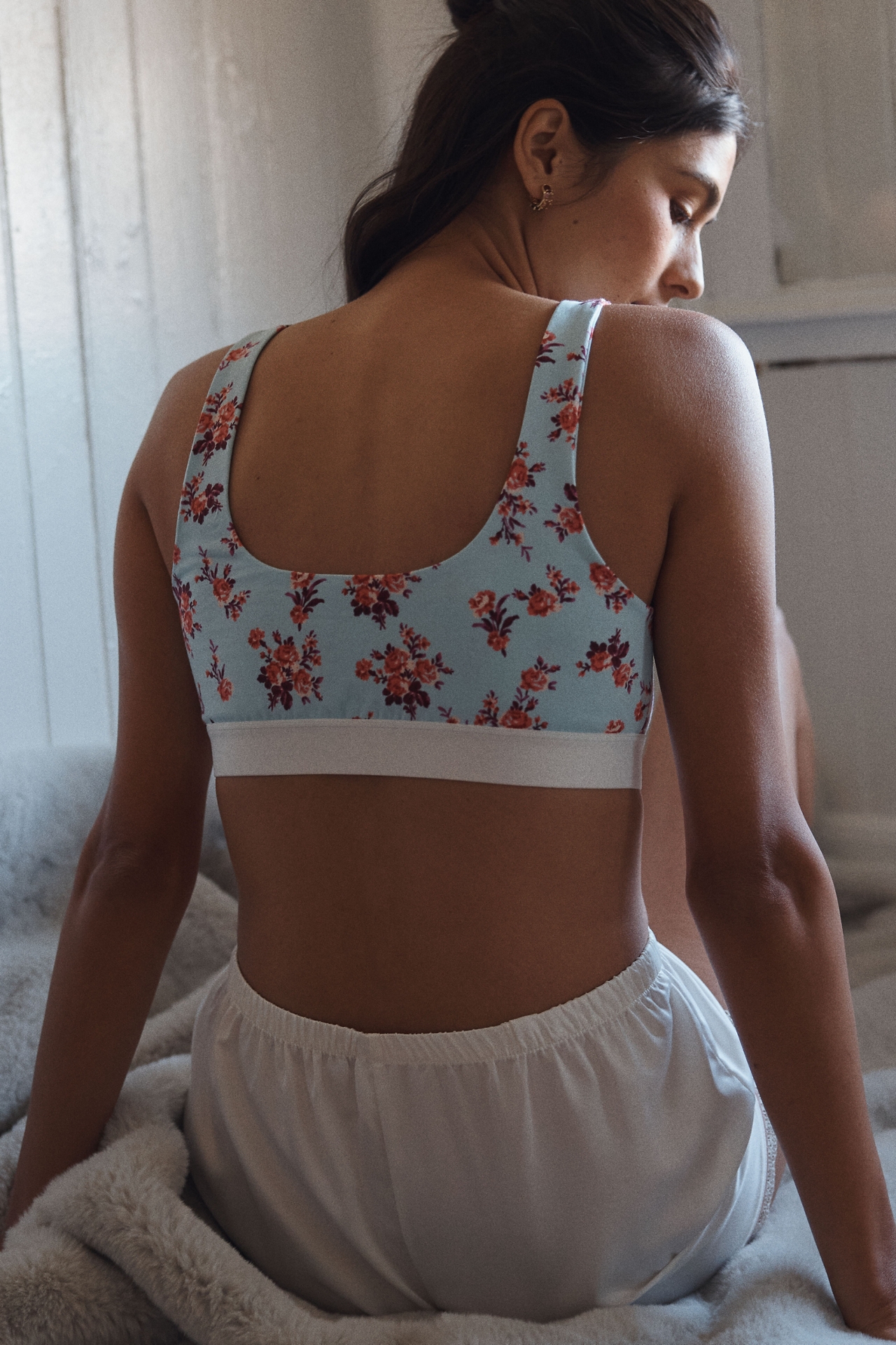 The LyreBird CottonCloud Printed Scoop-Neck Bra