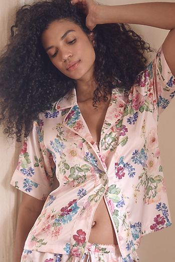 Flora Nikrooz Short-Sleeve Selena Satin Pajama Set