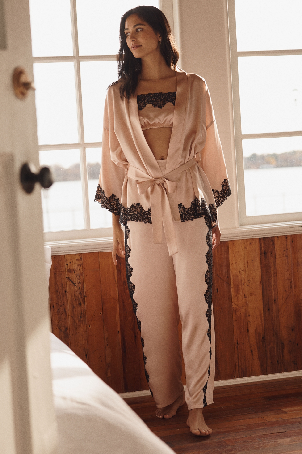 Lexi Wood X Hanky Panky Diane Silk Slip Robe
