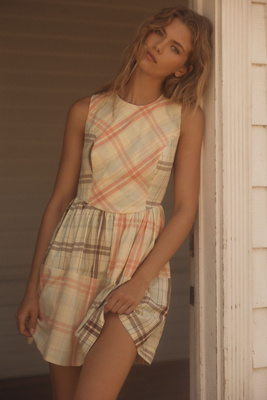 Lyrebird Sleeveless Plaid Nap Mini Dress In Multi