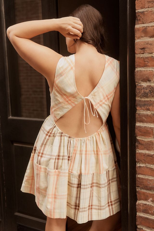 LyreBird Sleeveless Plaid Nap Mini Dress #5
