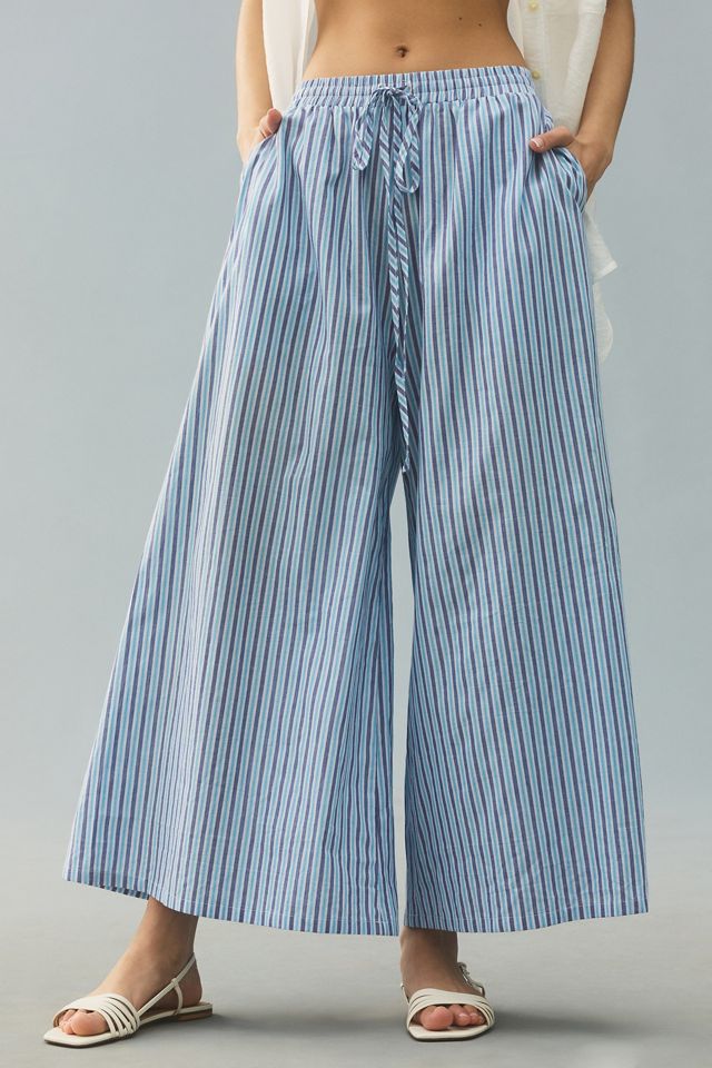 By Anthropologie Striped Wide-Leg Pants