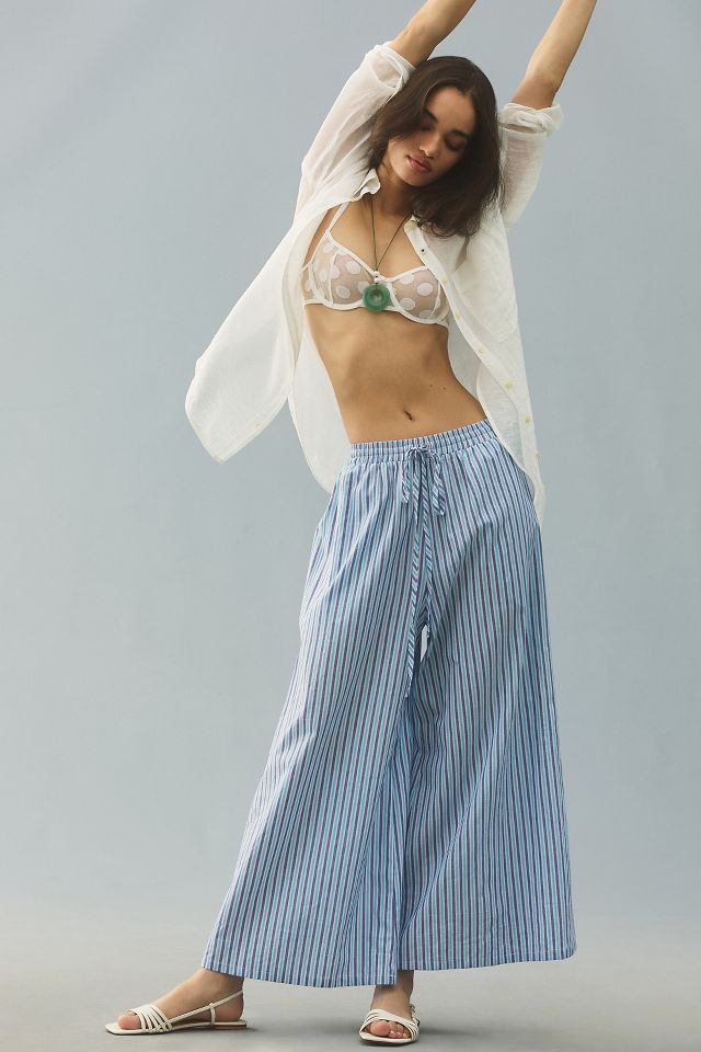 By Anthropologie Striped Wide-Leg Pants