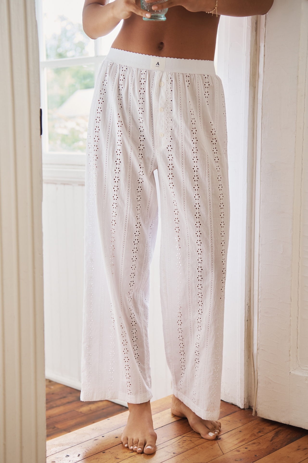 By Anthropologie Eyelet Pajama Pants