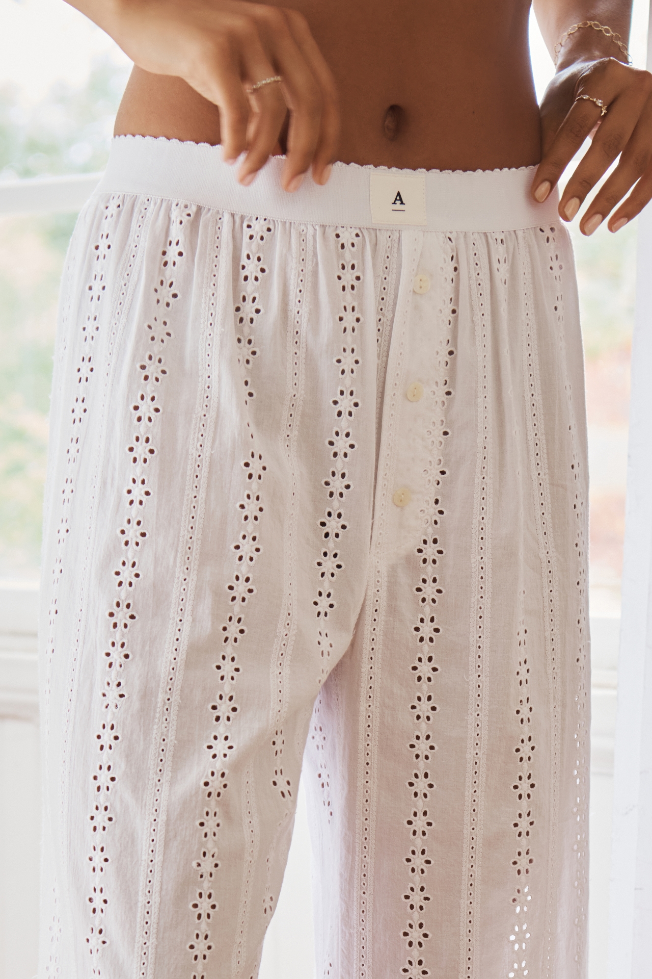 By Anthropologie Eyelet Pajama Pants