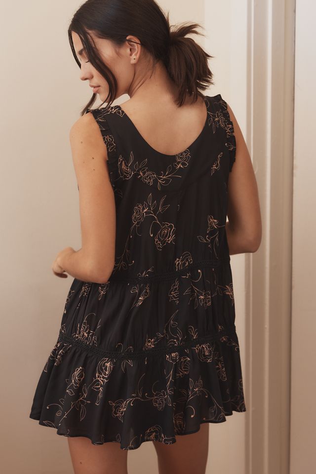 By Anthropologie Silky Ruffle Romper #1