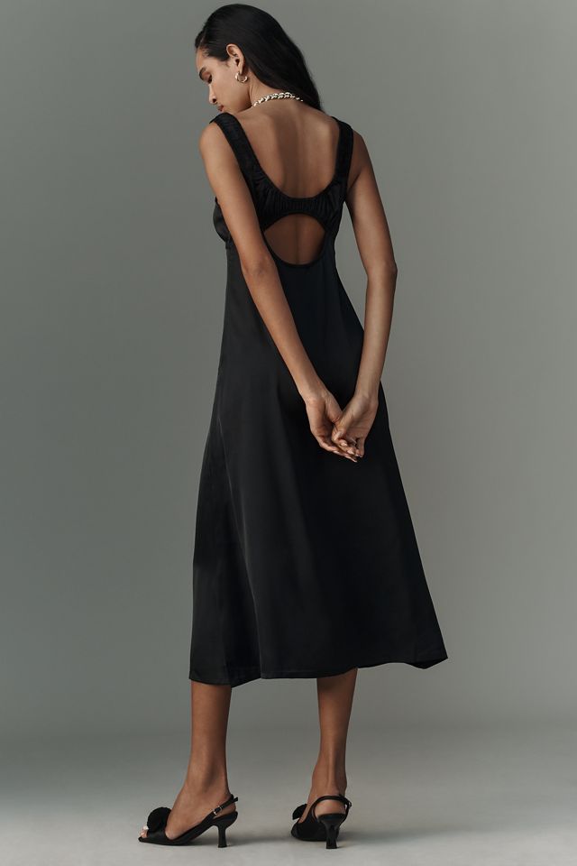 By Anthropologie Ruched Midi Slip Dress #3