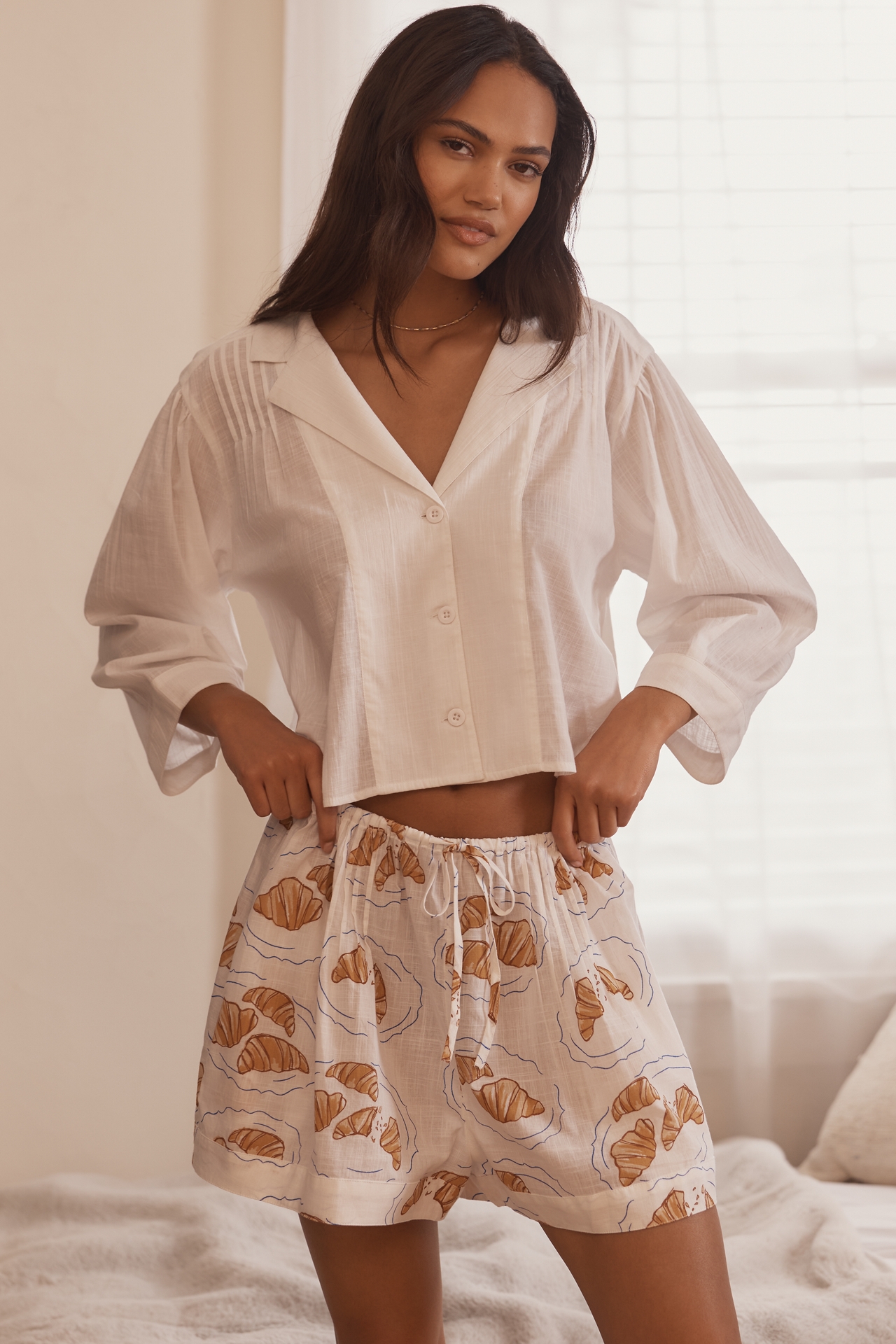 dduende studio x Anthropologie Café Pleated Boxer Shorts