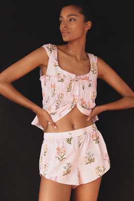 Shop By Anthropologie Mini Floral Sleep Shorts
