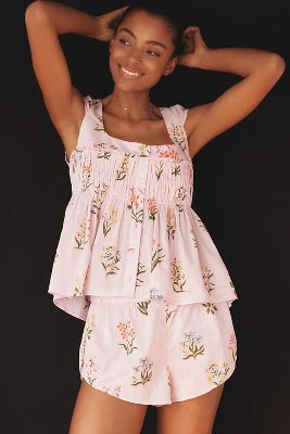 Short de nuit à fleurs mini en Pink taille: 2XS - By Anthropologie - Modalova