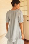 By Anthropologie Short-Sleeve Ruffled Pajama Top