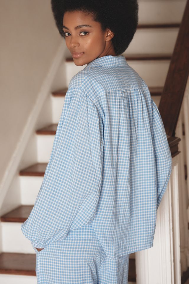 By Anthropologie Gingham Buttondown Pajama Shirt #1