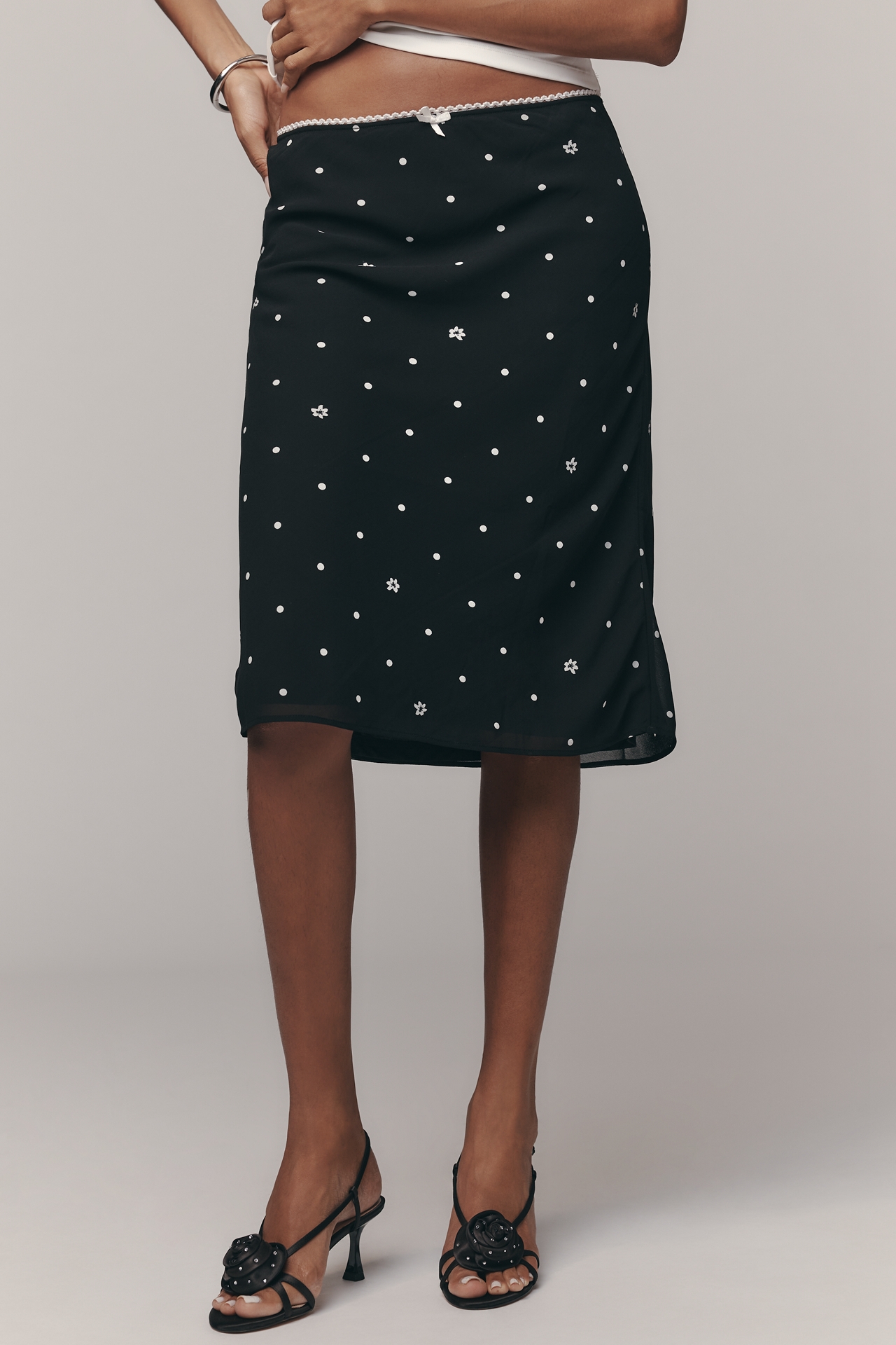 LyreBird Printed Midi Slip Skirt