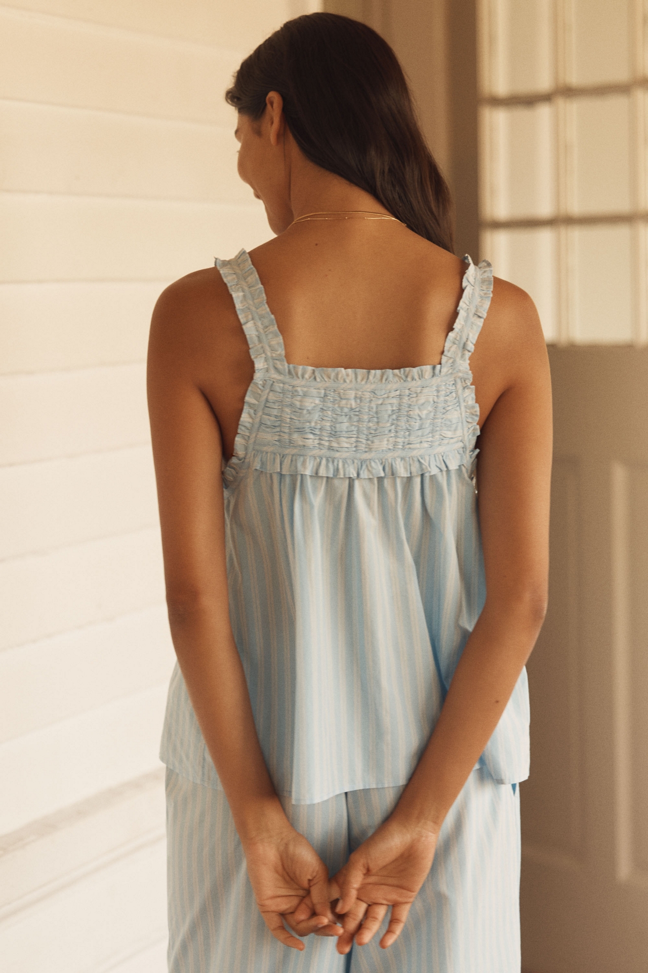 LyreBird Cotton Button-Front Swing Pajama Tank