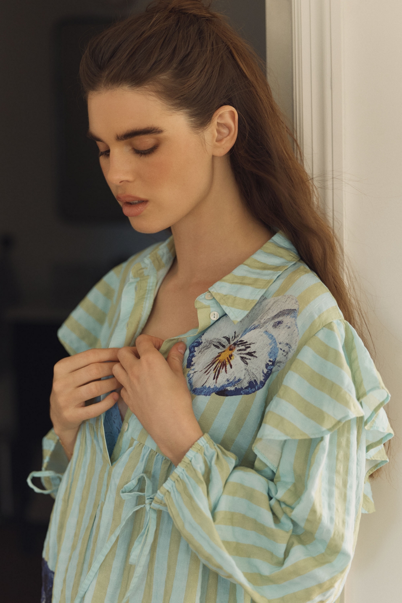 LyreBird x Nay Bellamy Long-Sleeve Popover Mini Dress