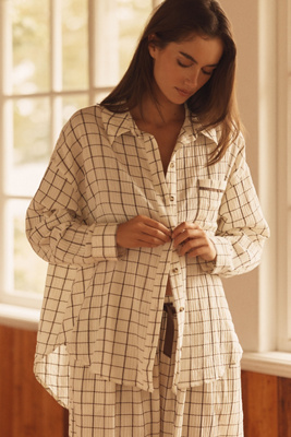 Lyrebird Oversized Pleated Buttondown Shirt In White